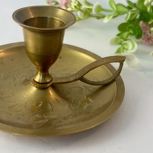 Vintage Single Brass Candlestick Holder