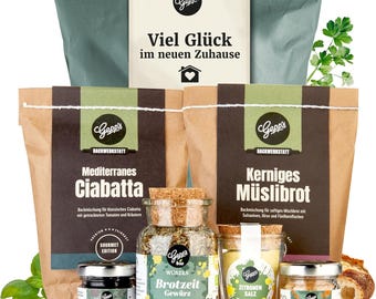 Einzugsgeschenk Brot und Salz – Einweihungsgeschenk Korb mit Feinkost Geschenkbox | Geschenk zum Einzug Haus, Wohnung oder Richtfest