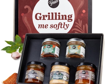 BBQ Geschenkset – Grillgeschenk mit Grillgewürz Set & Gourmet Grill Saucen | Geschenkidee Grillen oder Vatertag Geschenk