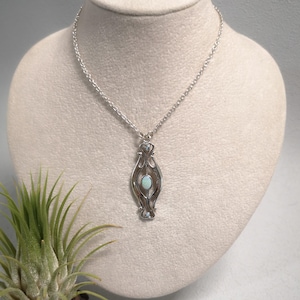 Jugendstilkette Opal Collier Halskette Opalschmuck Sterling Silber 925/- Antik patiniert Jugendstil Art Nouveau Edelstein Retro Vintage