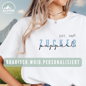Zuckerpupperl - personalized T-Shirt – Women&#39;s traditional T-Shirt with vintage – Bavarian shirt for Oktoberfest – Gift ideas Bavaria