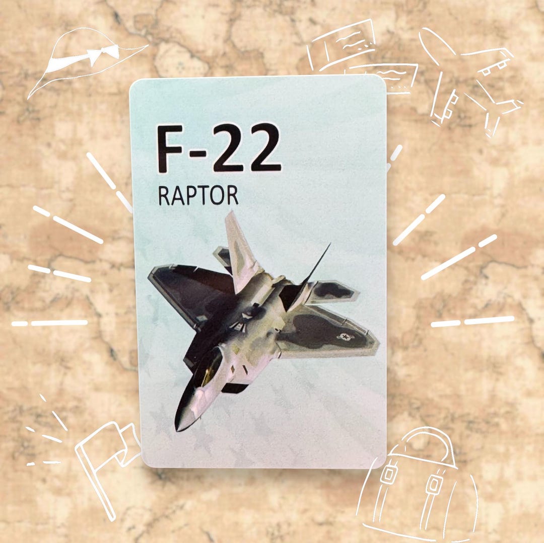 F-22 Raptor Trading Card | Military Aircraft Collectible | Gift for ...