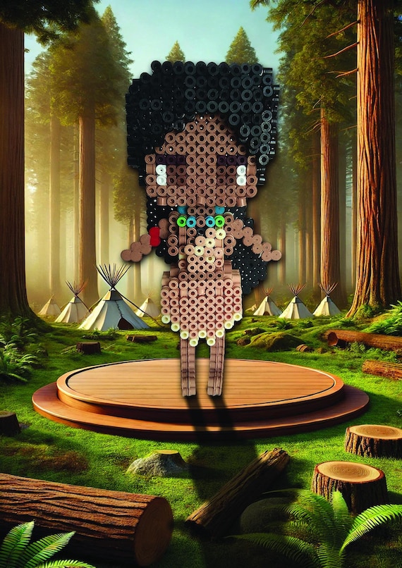 Pocahontas 3D Fuse Bead Pattern – Disney Princess Figurine – Native  American Craft – DIY Bead Art – Handmade Pocahontas Decor