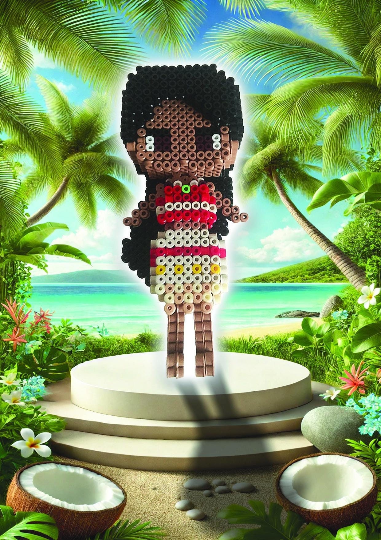 3D モアナ ヴァイアナ ヒューズ ビーズ パターン - ディズニー