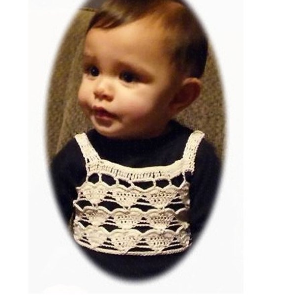 Infant, Toddler, Child Crochet Hearts Top pattern in pdf