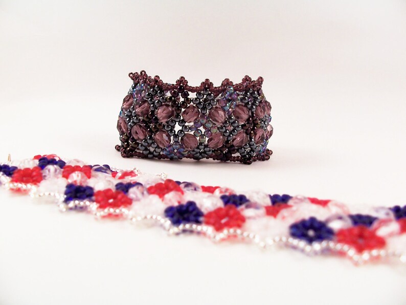 Tiny Diamond Bracelet Pattern Beading Tutorial in PDF Etsy