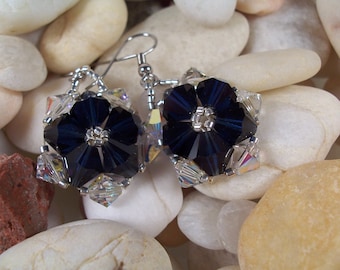 Crystal Flower Earrings, Beading Tutorial in PDF