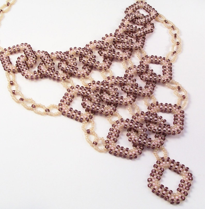 Diamond Link Necklace Pattern, Beading Tutorial in PDF image 3