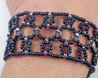 Crystal Drop Bracelet Pattern, Beading Tutorial in PDF