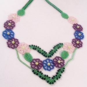 Garden Party Necklace Pattern, Beading Tutorial in PDF image 3