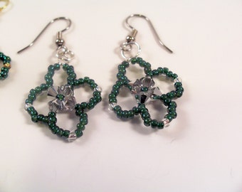 Four Leaf Clover Earring Pattern, Beading Tutorial in PDF