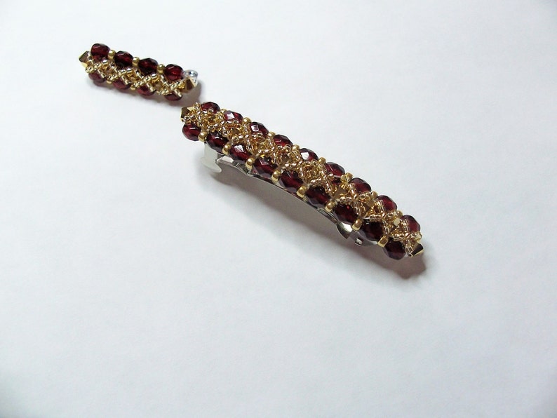 Crystal Pin and Barrette Pattern, Beading Tutorial in PDF image 1