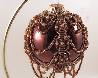 Pearl Drop Ornament Pattern, Beading Tutorial in PDF