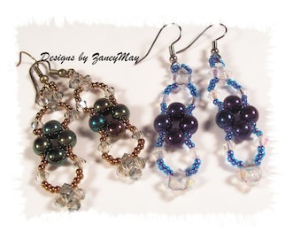 Ice Crystal Earrings, Beading Tutorial in PDF