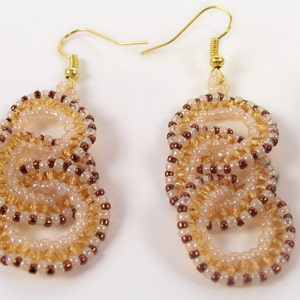 Circle and Ruffle Earring Pattern, Beading Tutorial in PDF image 1