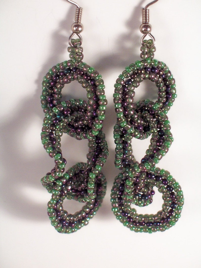 Circle and Ruffle Earring Pattern, Beading Tutorial in PDF image 3