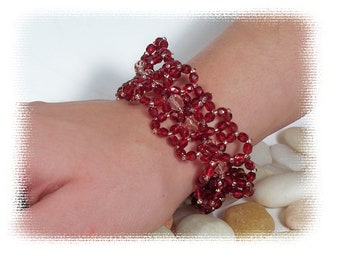 Ruffled Lace Bracelet Pattern, Beading Tutorial in PDF