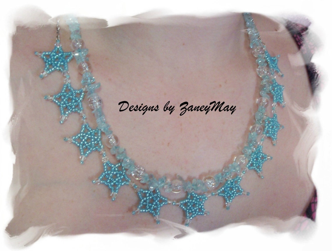Stars and Chips Necklace Pattern Beading Tutorial in PDF - Etsy