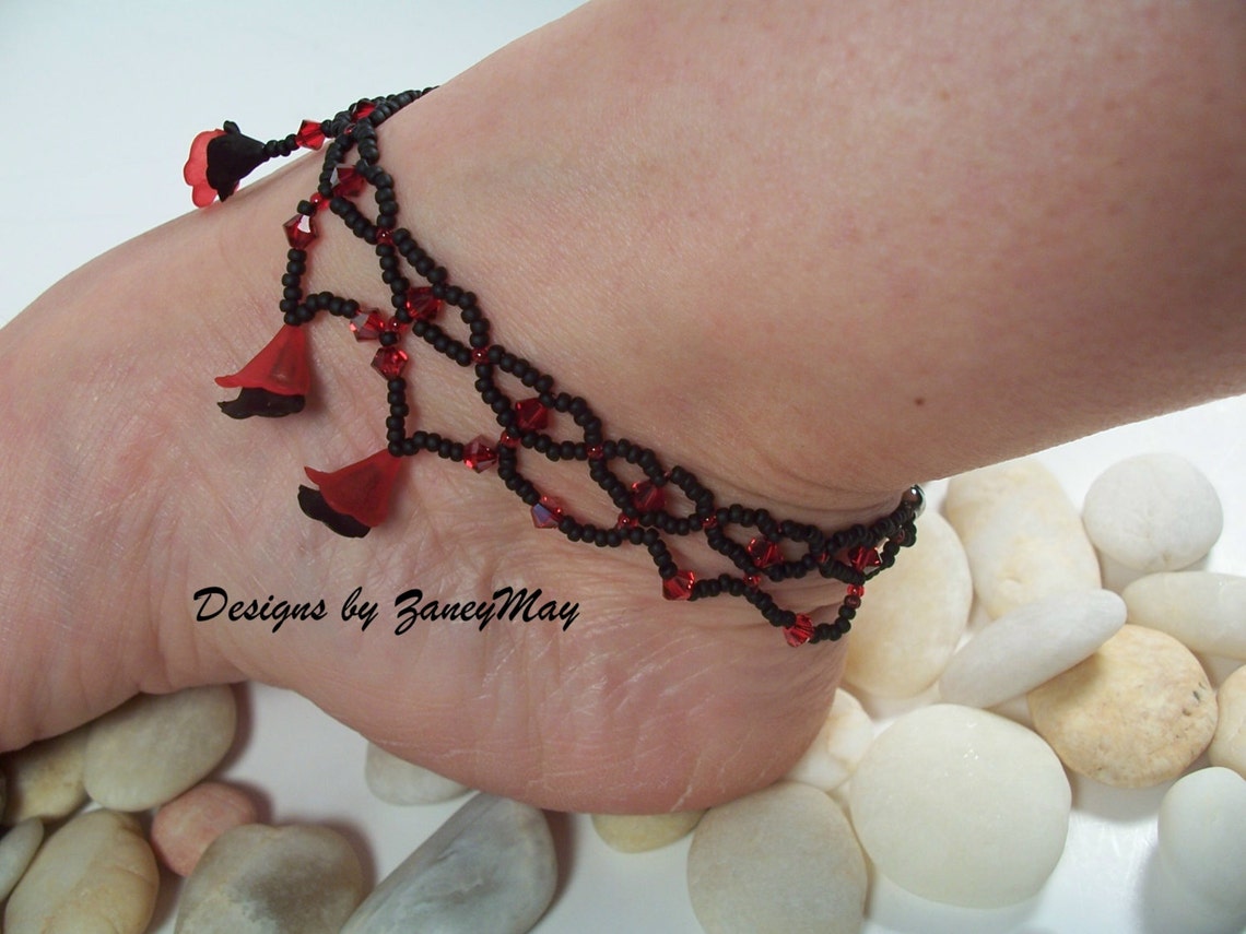 Little Hearts Anklet and Gypsy Anklet Pattern Beading Etsy