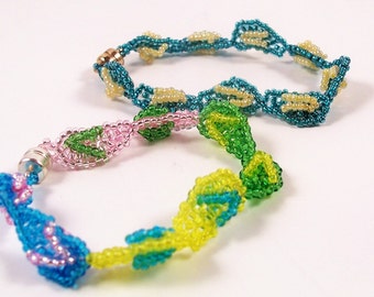 Flip Flop Bracelet Pattern, Beading Tutorial in PDF