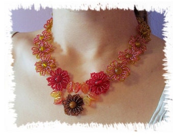 Fall Fantasy Necklace, Beading Tutroial in PDF