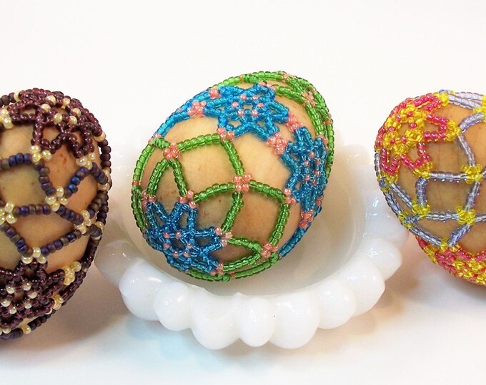 Beaded Easter Egg Pattern Beading Tutorial in PDF Etsy
