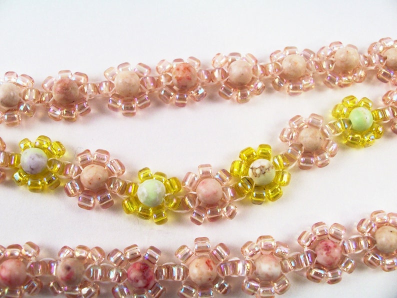 Daisy Bracelet Pattern Beading Tutorial in PDF Etsy