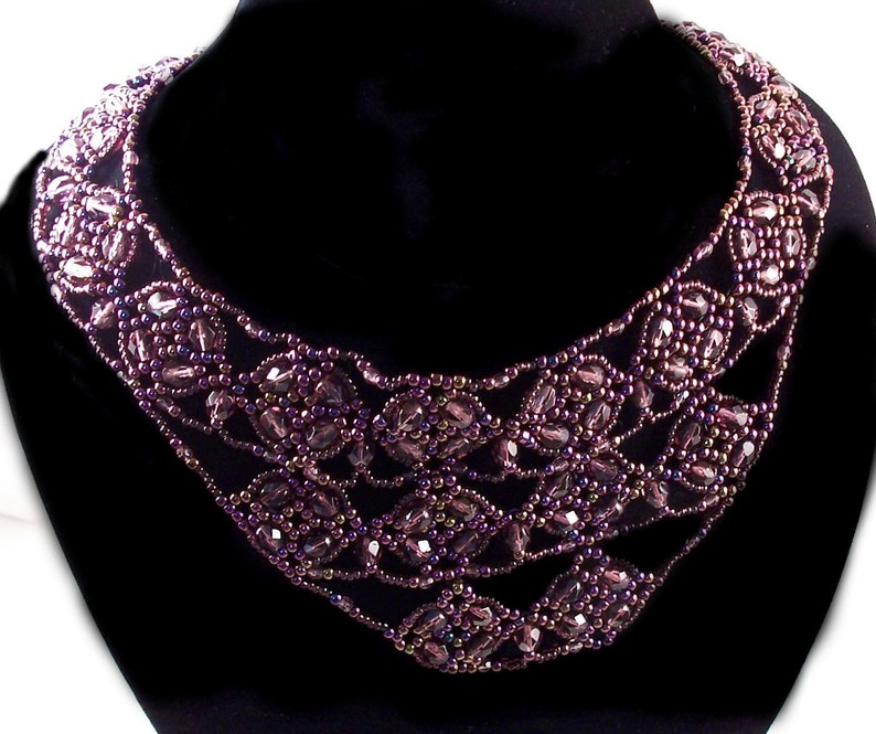 Fire Polished Cluster Necklace Pattern Beading Tutorial in Etsy