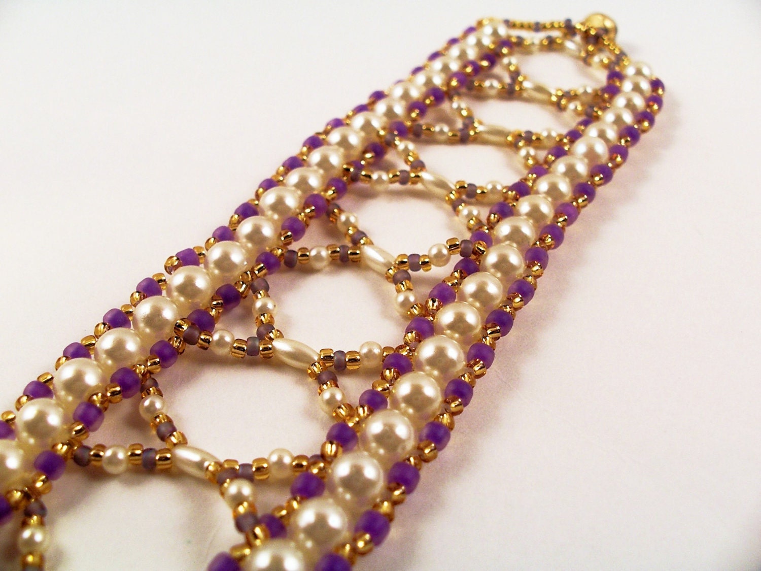 Pretty Pearls Bracelet Pattern Beading Tutorial in PDF Etsy