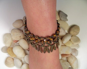 Dagger Anklet Pattern, Beading Tutorial in PDF