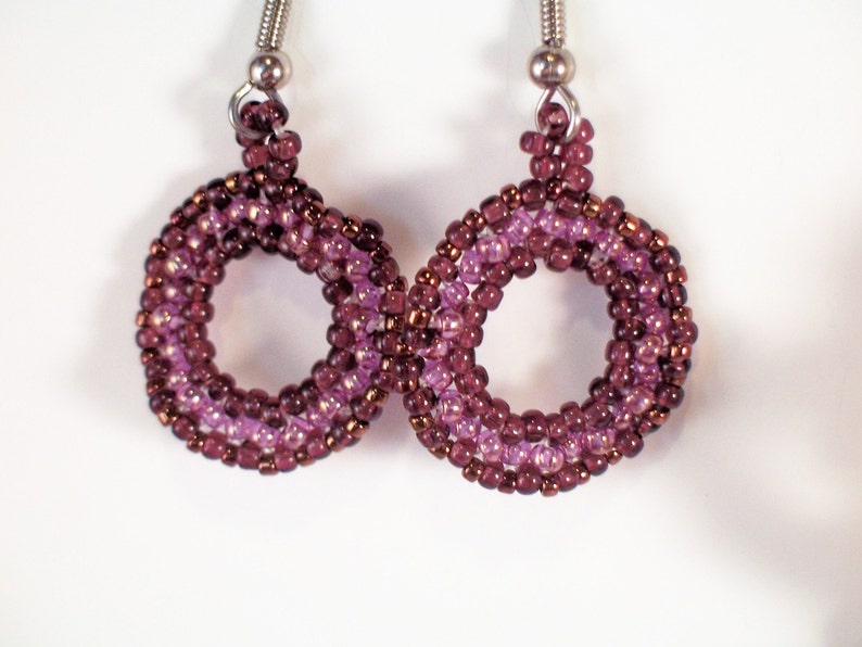 Circle and Ruffle Earring Pattern, Beading Tutorial in PDF image 5