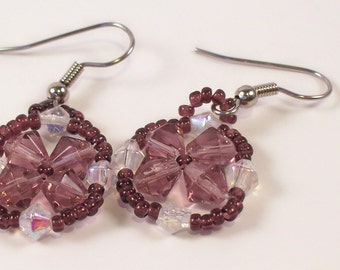 Flower Earring Pattern, Beading Tutorial in PDF