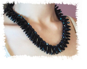 Dark Shards Necklace, Beading Tutorial in PDF