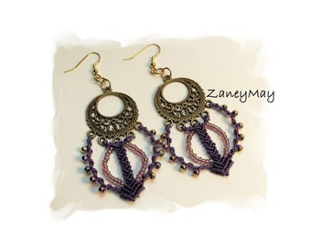 Rockin' Earrings Micro Macrame Pattern in PDF