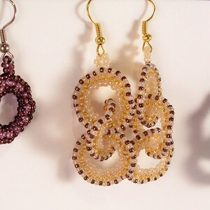 Circle and Ruffle Earring Pattern, Beading Tutorial in PDF image 4