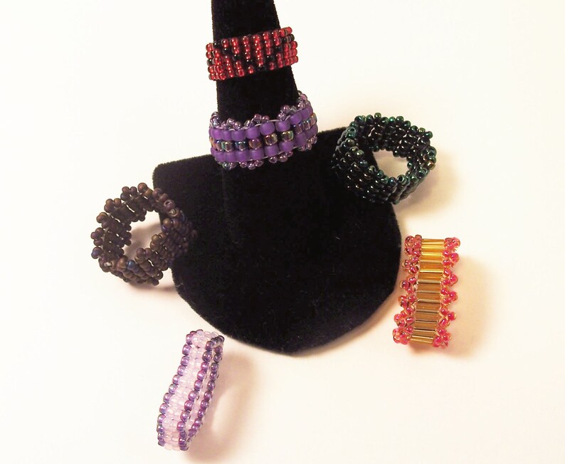 Download Ladder Stitch Ring Patterns Beading Tutorial in PDF | Etsy