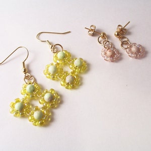 Daisy Earring Patterns, Beading Tutorial in PDF image 3