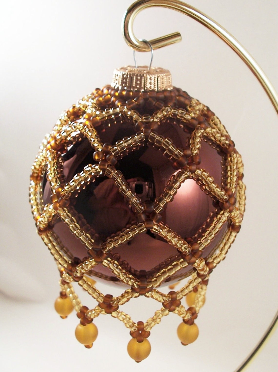 Net Ornament Cover Pattern Beading Tutorial in PDF Etsy