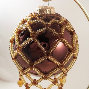 Net Ornament Cover Pattern, Beading Tutorial in PDF