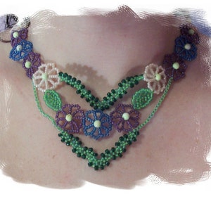 Garden Party Necklace Pattern, Beading Tutorial in PDF image 5