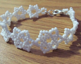 Snowflake Bracelet Pattern, Beading Tutorial in PDF