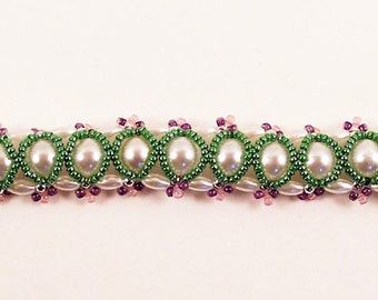 Peeking Pearls Bracelet, Beading Tutorial in PDF