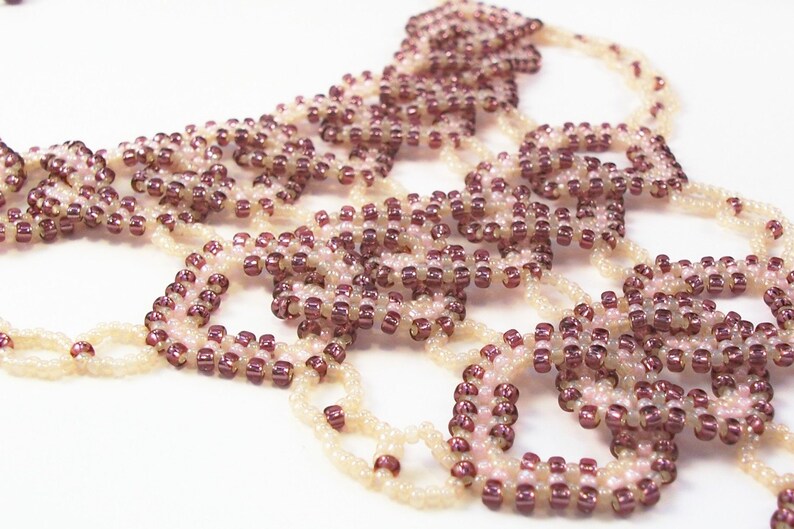 Diamond Link Necklace Pattern, Beading Tutorial in PDF image 4