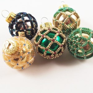 Beaded Christmas Ornament - Pattern 1 Net Beading, Beading Tutorial in PDF