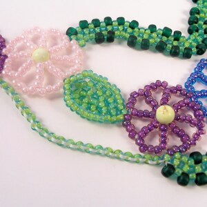 Garden Party Necklace Pattern, Beading Tutorial in PDF image 4