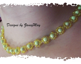 Daisy Necklace Pattern, Beading Tutorial in PDF