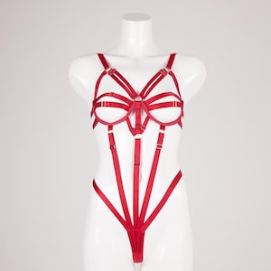 Burgundy Harness, Festival Clothing Woman, Chest Harness, Adjustable harness, Comfortable Harness, Harness Bra, Elastic Costume, Fetish,