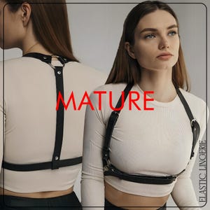 Chest Harness Belt for Woman, Shoulder Harness, Leather Chest Belt, Plus Size Harness, Back Leather Strappy Waist Belt, Woman Body Harnes,