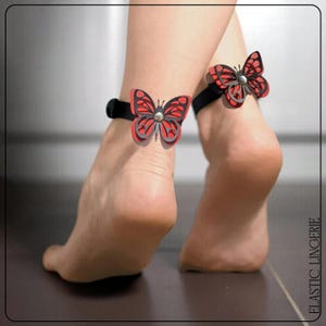 Foot Bow, Ankle Bracelets For Women, Foot Butterfly, Leather Ankle Accessories, Birthday Gift,  Foot Butterfly Anklet, Personalized Gift,
