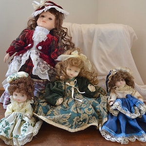 Lot of vintage dolls, porcelain dolls lot, antique doll, ceramic doll, lot of old collectable dolls, dolls lot, dolls, big porcelain dolls